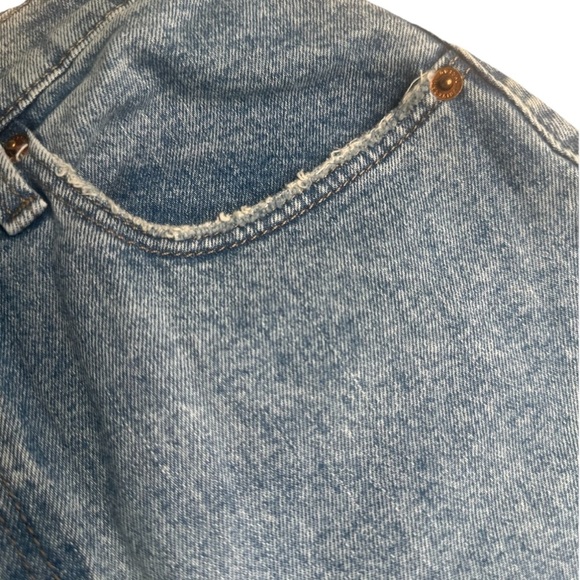 Size 8 Womens High-Rise Denim Midi Skirt Medium Wash Distressed Universal Thread - Picture 6 of 12